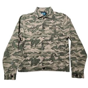 Darring USA Premium Dry Foods Camo Shirt Jacket Mens Medium Button Green